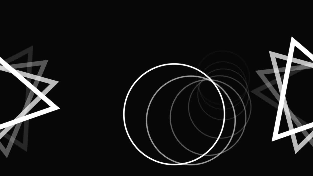 스코프 스캔의 애니메이션, 검은 바탕에 회전하는 삼각형