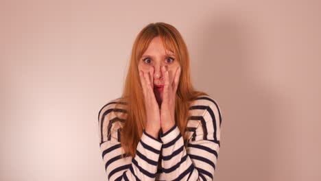 bwautiful girl shocked and surprised