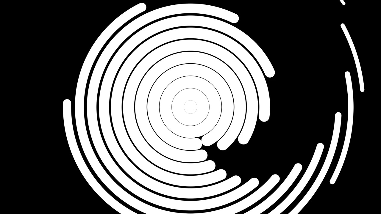 Abstract Animation of Expanding Concentric White Circles on Black Background