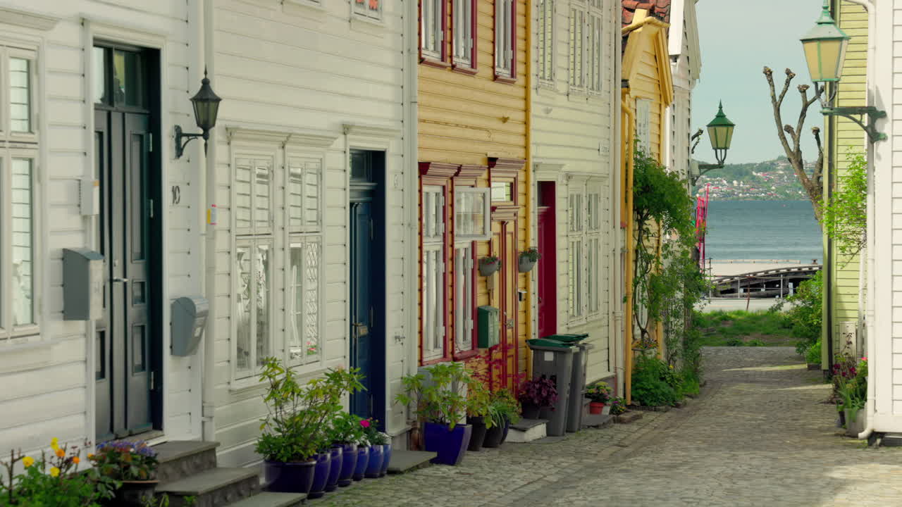 Gorgeous and cozy alley between old wooden houses