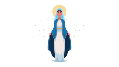 animación religiosa de la virgen maría azul