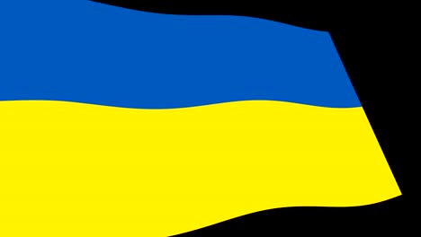 la bandera de ucrania ondeando lentamente en perspectiva, imágenes de animación en 4k