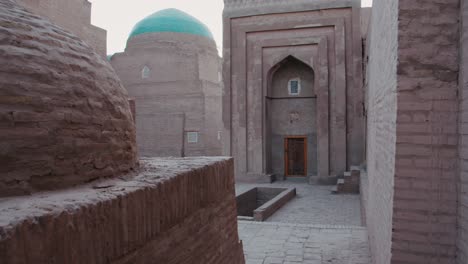 khiva ichan kala fortress old mausoleum front view in the evening, uzbekistan silkroad 4