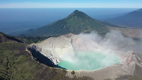 aerial view of kawah ijen, java, indonesia