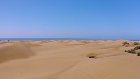 birds eye view over sand dunes at maspalomas, canary islands