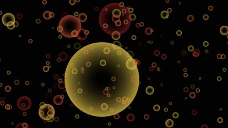 animated bubble moving forward gold and red color video overlay