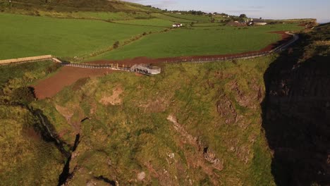 The-Gobbins-is-a-popular-tourist-attraction-at-Islandmagee,-County-Antrim,-Northern-Ireland