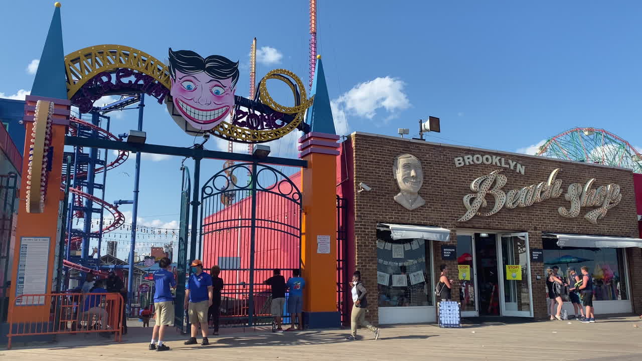 Coney Island The Tickler ride entrance, NY, USA July 29, 2021