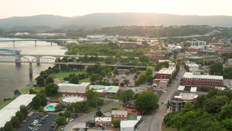 Horizonte-De-Chattanooga-Al-Atardecer,-Amanecer