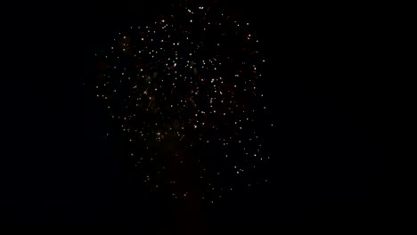 coloridos y hermosos fuegos artificiales explotan en el cielo nocturno.