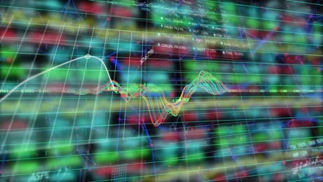 animación de gráficos con procesamiento de datos sobre el mercado de valores.