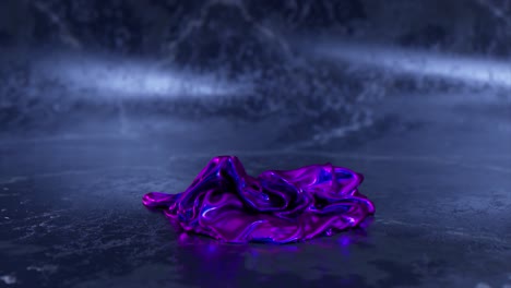 piedra preciosa púrpura y drape de tela - renderizado en 3d