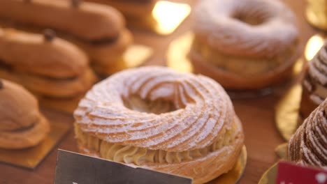 delicious french pastries display