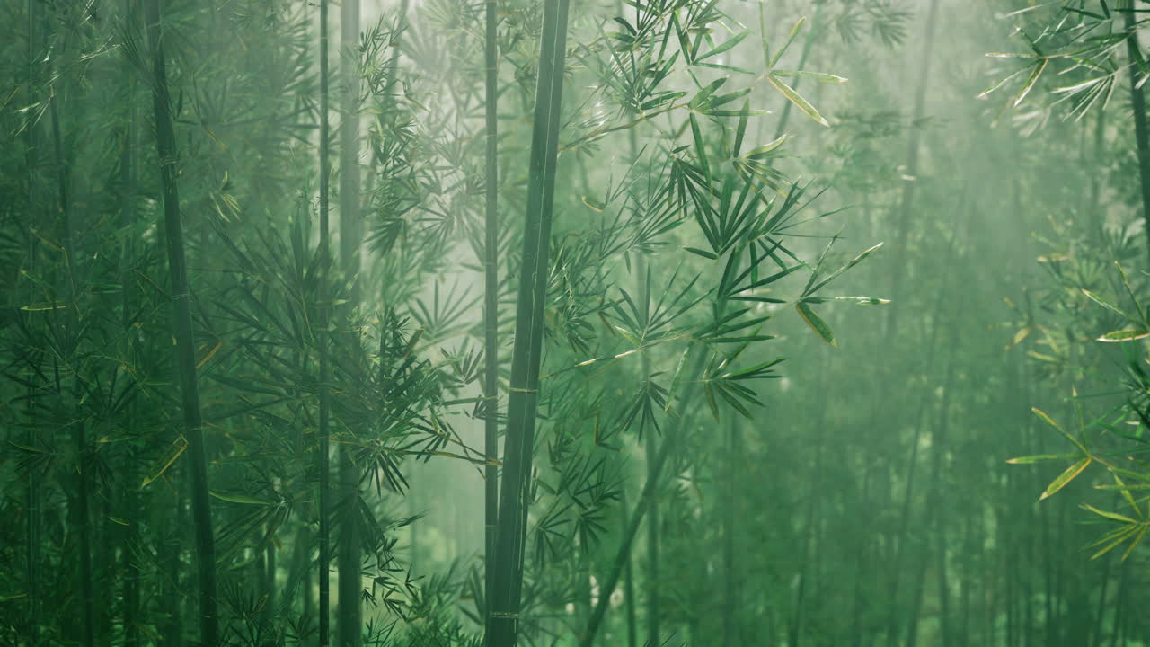 bosque de bambú con luz solar natural de la mañana en el jardín plantado