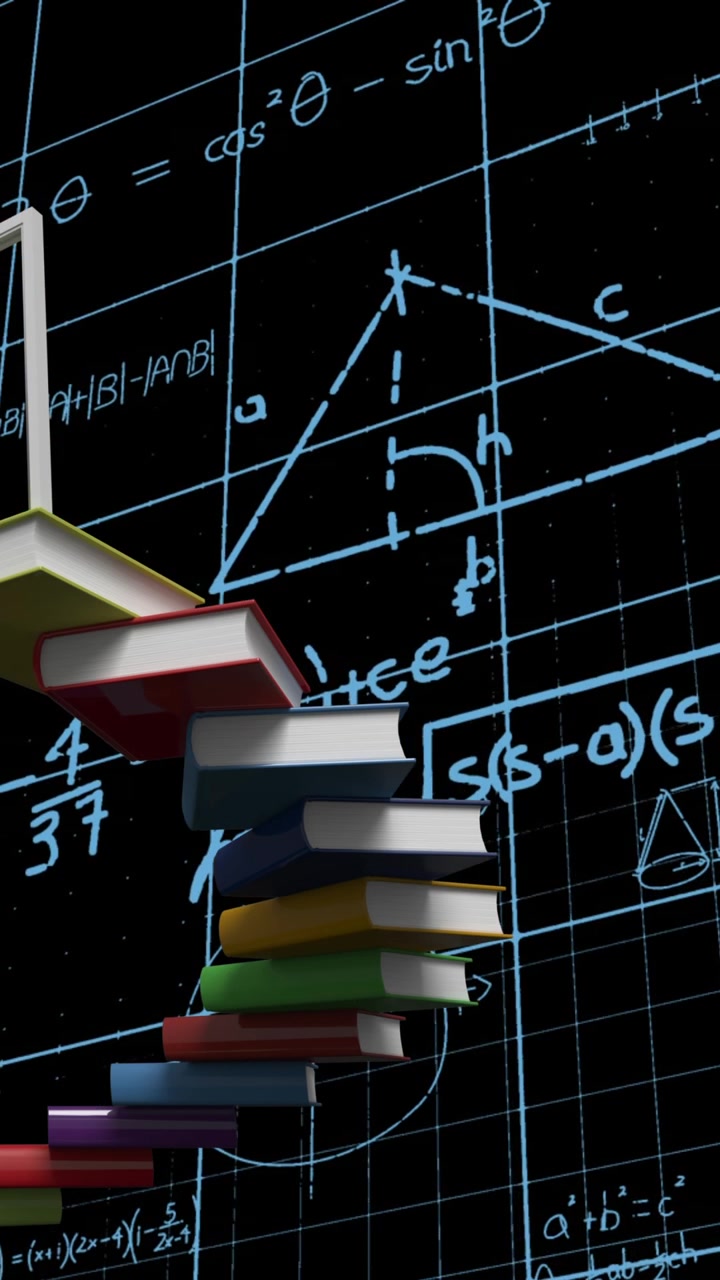 Buku-buku dan persamaan matematika dengan gambar