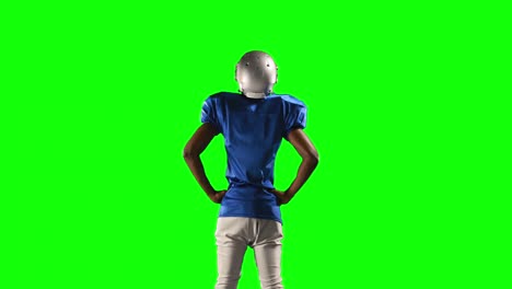 jugador de fútbol americano en pantalla verde