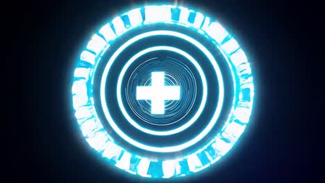 cerraduras de objetivo brillantes en un fondo negro, creando una sorprendente visual de luz de neón y tecnología moderna