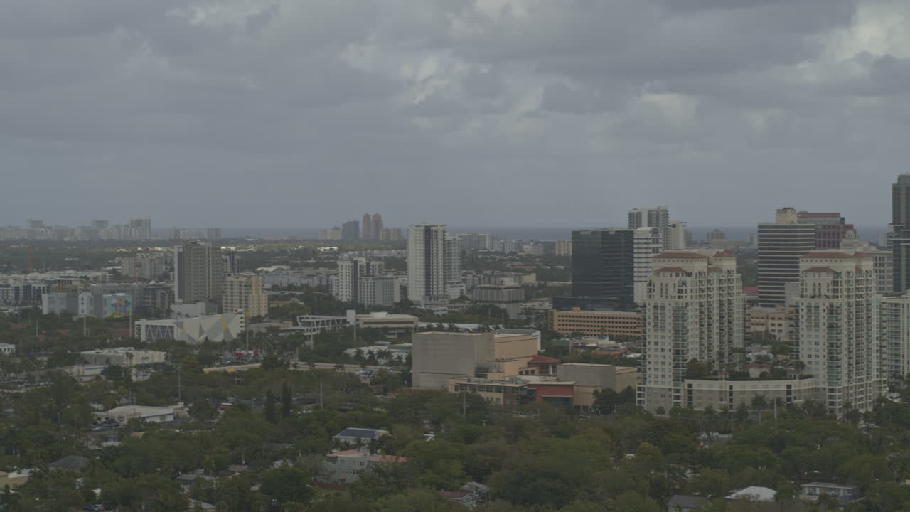 Fort Lauderdale Florida Aerial v22 panning view of sailboat bend and new river surrounding areas - DJI Inspire 2, X7, 6k - March 2020