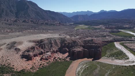 calchaqui valleys and quebrada de los rios cafayate, salta, argentina scenic beauty, aerial view above northwestern region, canyon mountains