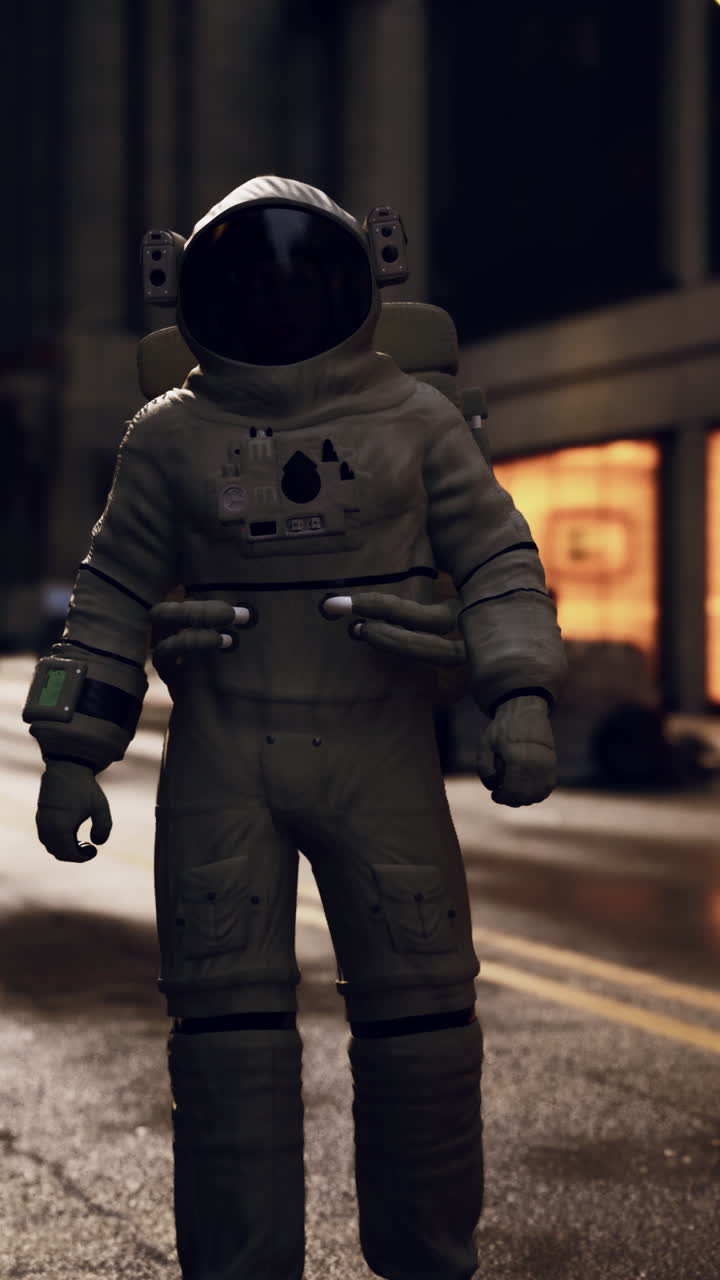 astronauta en una ciudad