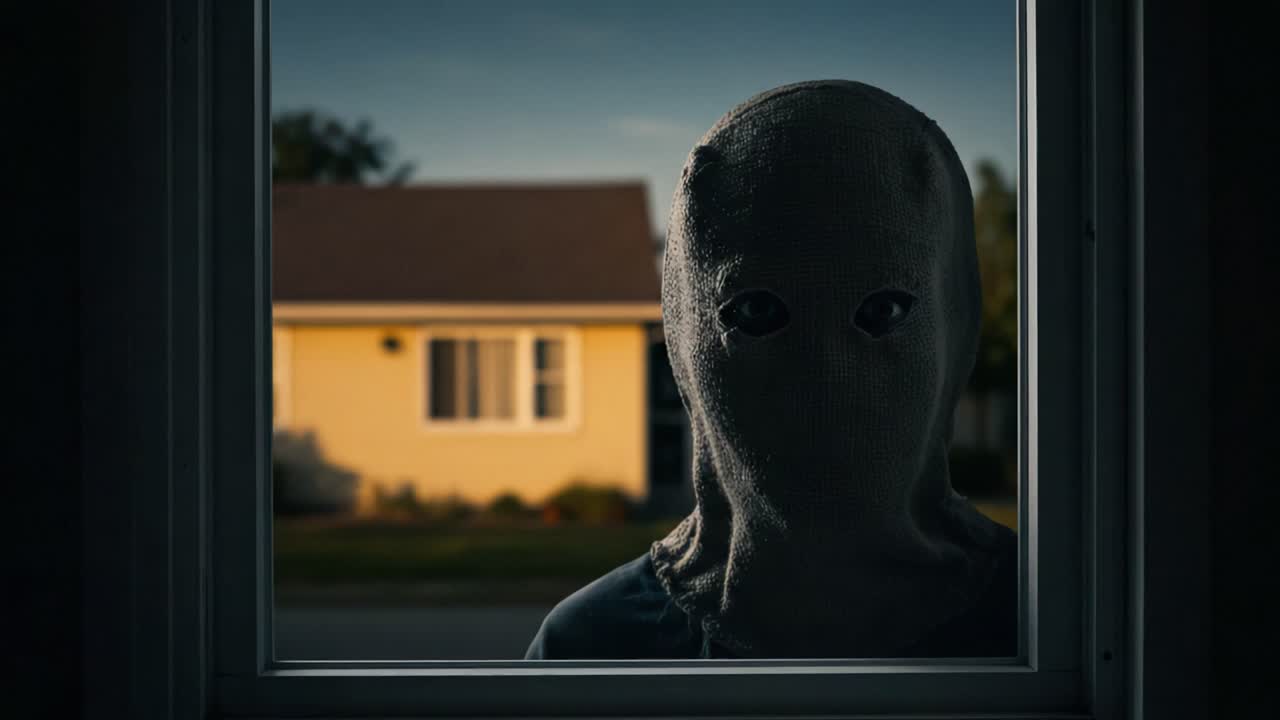 Una figura misteriosa si trova dietro una finestra, avvolta nell'ombra e nell'intrigo, che evoca un senso di suspense e anticipazione per gli eventi invisibili che si stanno per svelare.