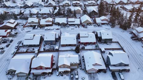 aerial of houses in oak harbor, washington covered in a fresh blanket of snow