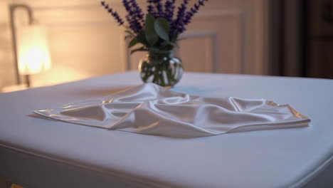 white silk fabric drape