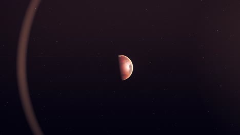 Mars-Halbes-Gesicht-Beleuchtet-Mit-Sternenhintergrund---Animation