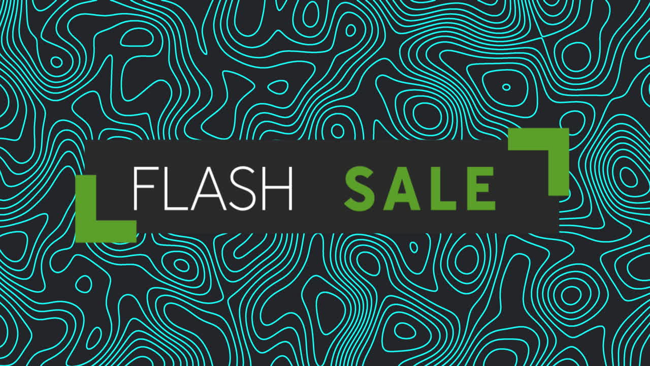 녹색 파동과 함께 검은 바탕에 플래시 판매의 애니메이션