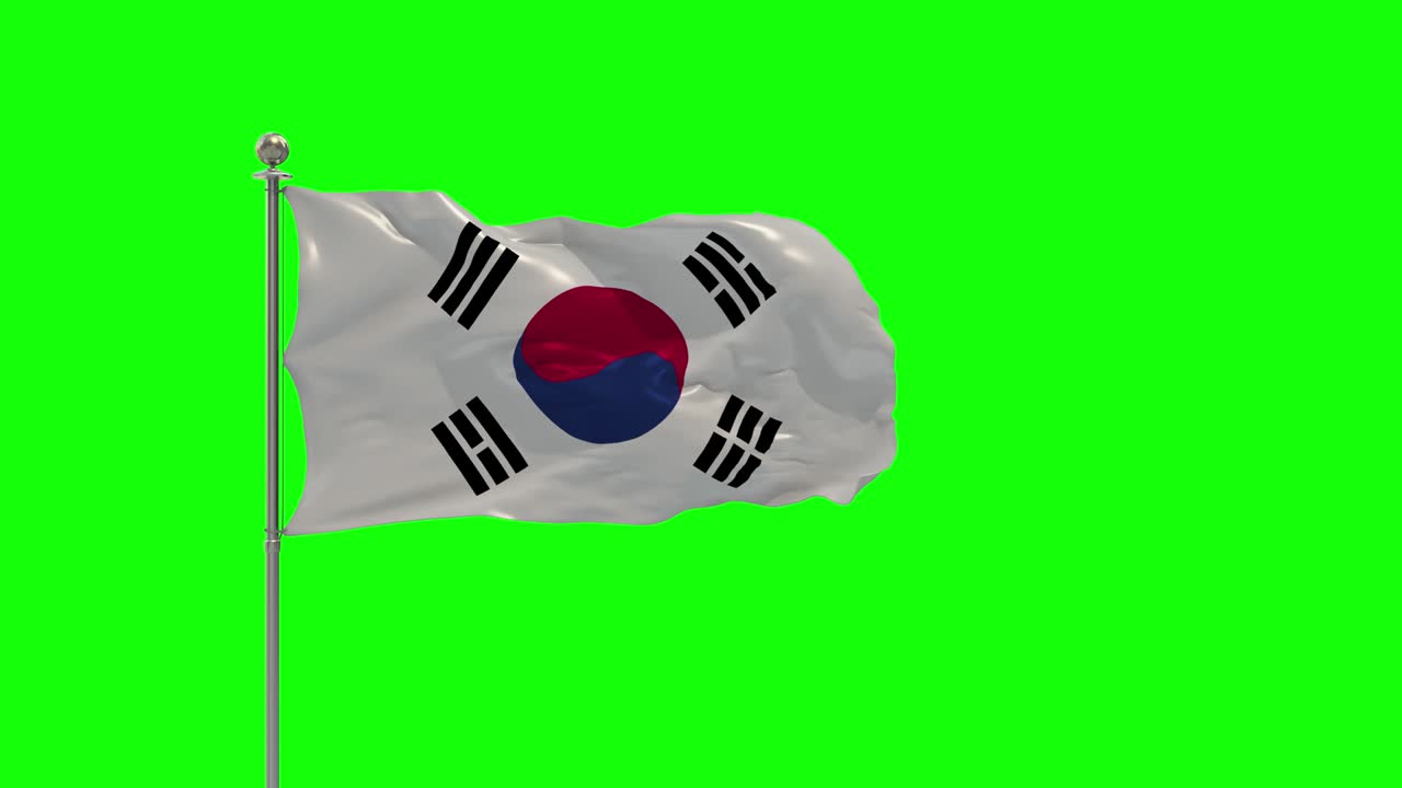 한국 3d 발을 기둥 위에 휘두르는 일러스트레이션