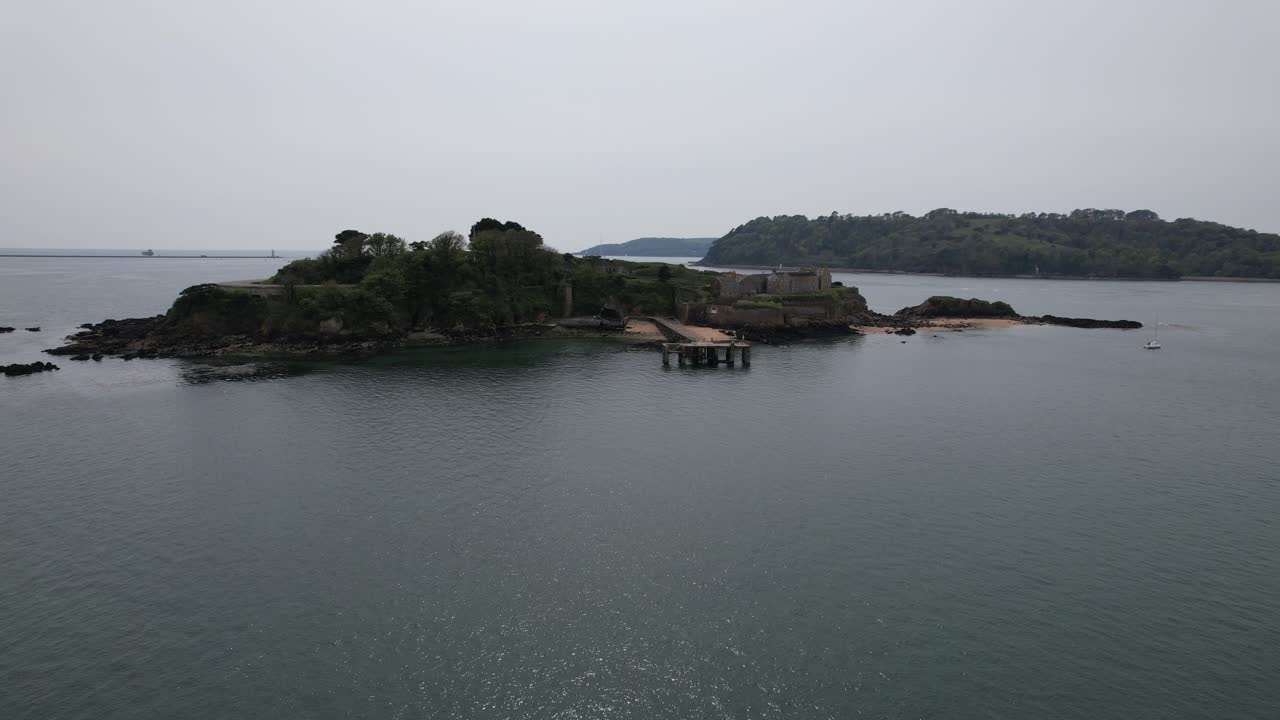 isla drake plymouth devon drone vista aérea