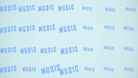 Animation-of-music-texts-over-light-blue-background