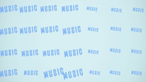 animation of music texts over light blue background