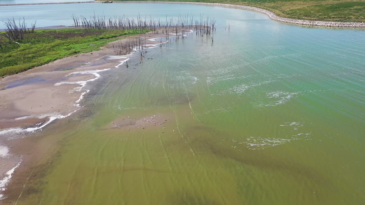 vista aérea de la zona de la bahía verde