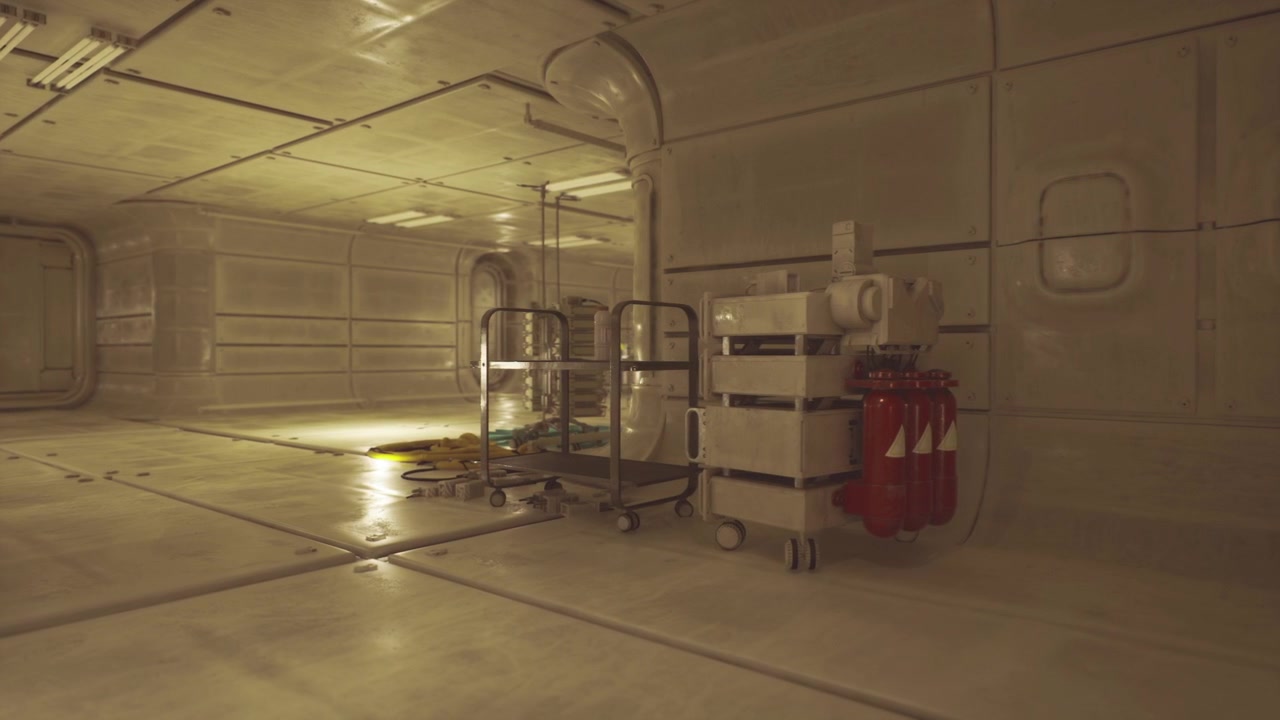 Organized work environment efficient storage and lighting setup