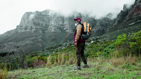 hiker enjoying mountain views