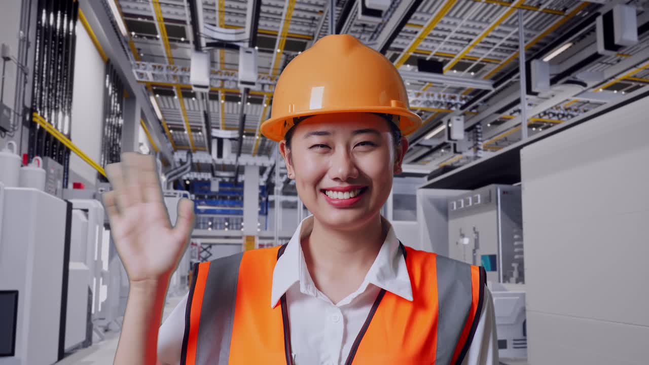 산업 환경에서 웃는 엔지니어