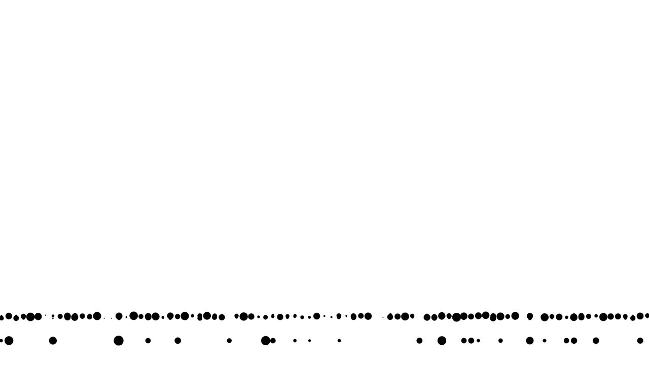 절반 음색의 검은 점들이 색 바탕에 중력의 영향으로 나타나고 떨어집니다.