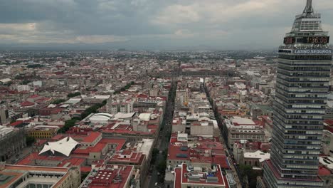 vertical vistas: drone exploration of torre latinoamericana, mexico city, mexico