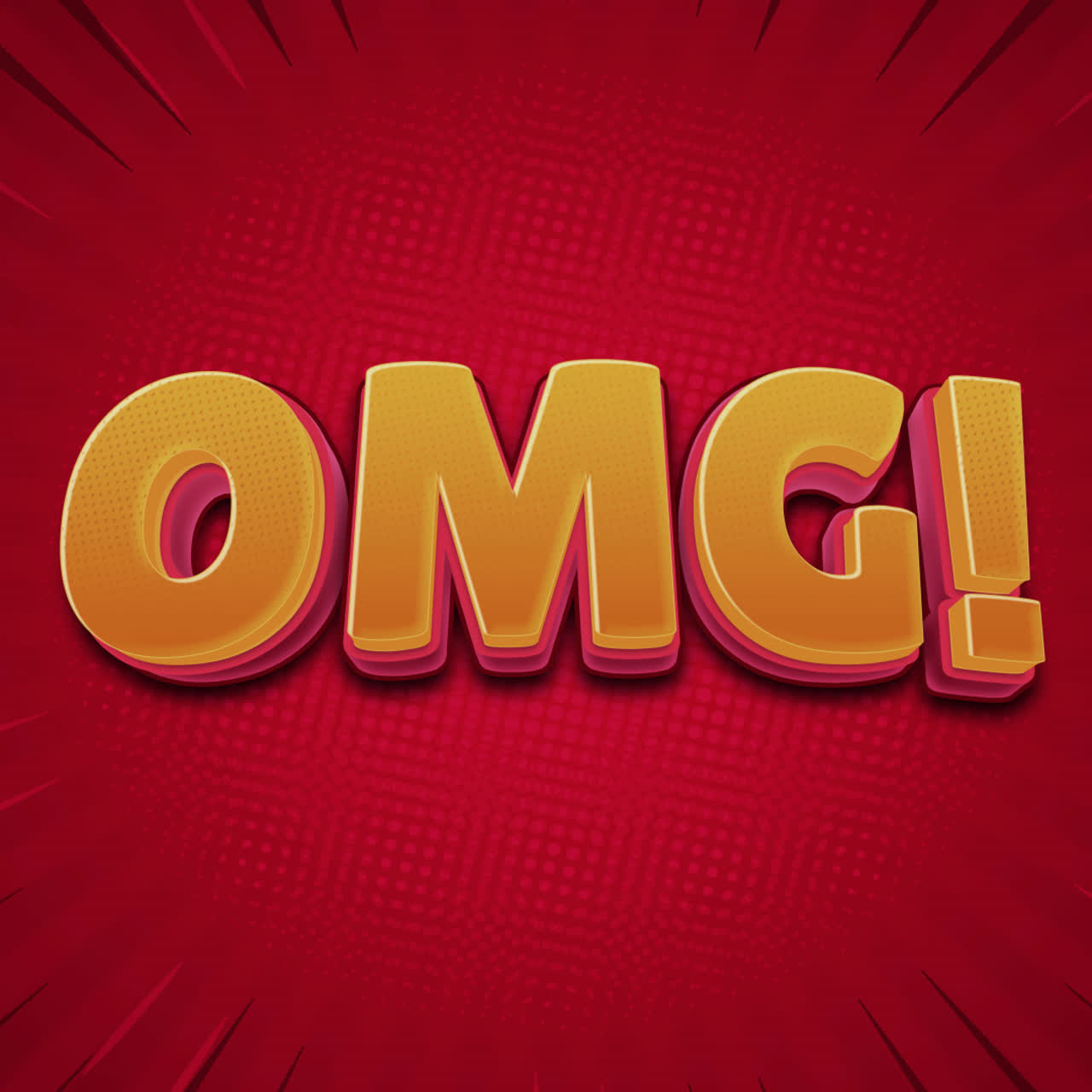 OMG! Comic Style Expression on Red Background