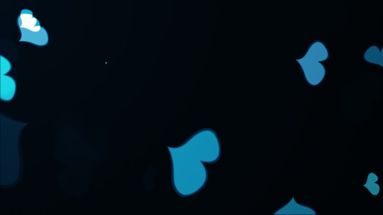 bucle abstracto que fluye corazón azul blanco aislado en fondo azul oscuro. animación para el día de san valentín, fiesta de cumpleaños, boda o cualquier fiesta. fondo para animación romántica.