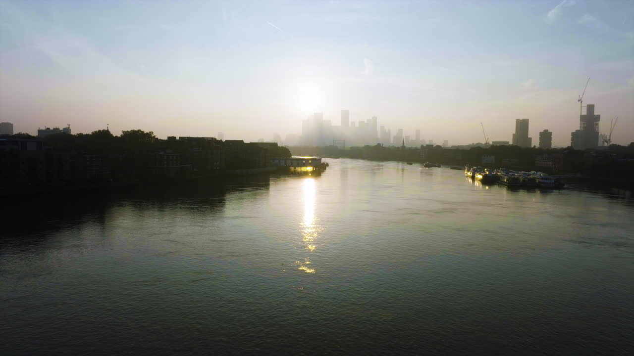 Misty Sunrise over the River Thames, London