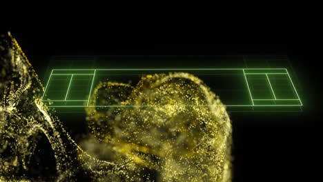 Animation-of-neon-sports-field-over-glowing-particles-trails