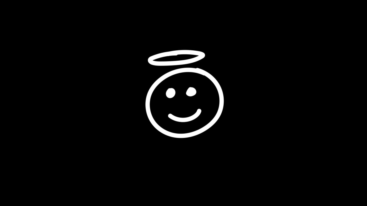 Hand-Drawn Animated Emoji Faces on Black Background
