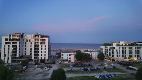 time-lapse romanian seaside mamaia north navodari beach sea, clear sky