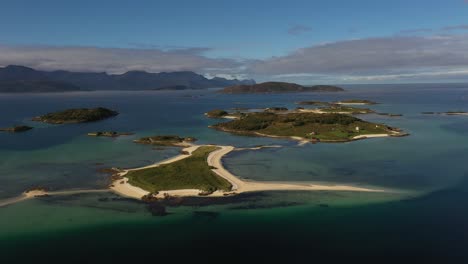 white sand beach in the fjords of northern norway