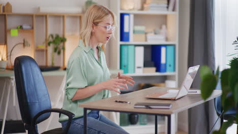 Woman-in-Office-During-Video-Conference-with-Client