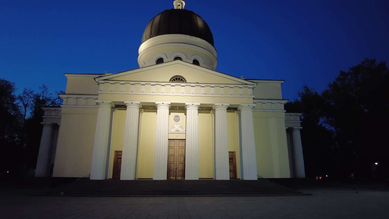 Chisinau, Moldova - May 11, 2021: The Metropolitan Cathedral of Christ's Nativity in the evening