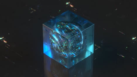 abstract futuristic technology cube seamless loop 3d render animation