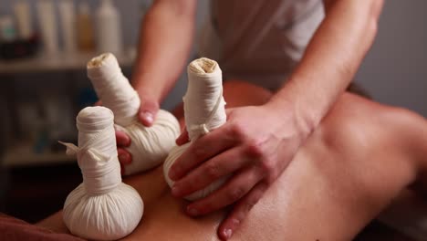herbal compress back massage